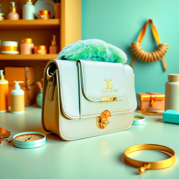 Mint Green Fur-Handle Mini Handbag - Image 5