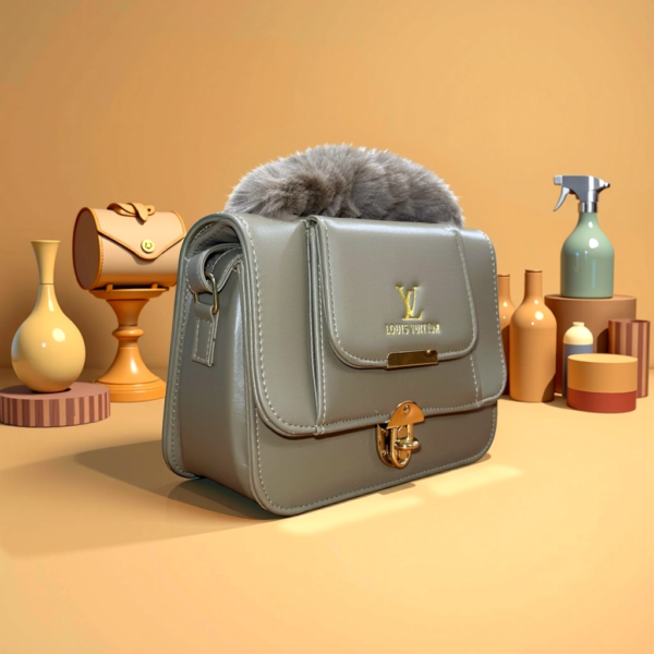 Mint Green Fur-Handle Mini Handbag - Image 4